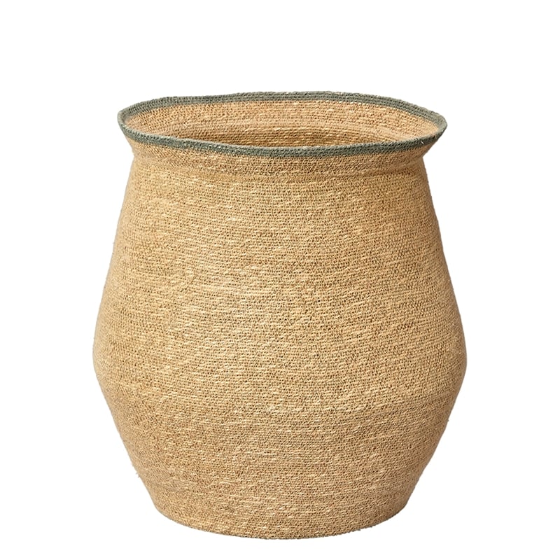 Maklaine Handwoven Seagrass Decorative Basket Set of 2 in Natural