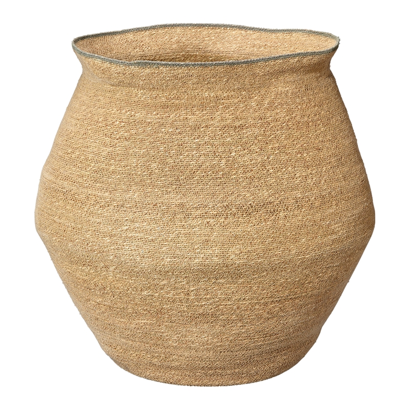Maklaine Handwoven Seagrass Decorative Basket Set of 2 in Natural