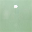 Maklaine Hand-Blown Glass Table Lamp With Linen Shade in Green