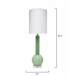 Maklaine Hand-Blown Glass Table Lamp With Linen Shade in Green