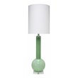 Maklaine Hand-Blown Glass Table Lamp With Linen Shade in Green
