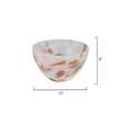 Maklaine Hand-Blown Jaspe Glass Decorative Bowl in Multi-Color