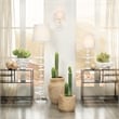 Maklaine Contemporary Textured Plaster and Linen Wall Sconce in White