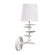 Maklaine Contemporary Textured Plaster and Linen Wall Sconce in White