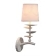 Maklaine Contemporary Textured Plaster and Linen Wall Sconce in White