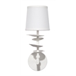 Maklaine Contemporary Textured Plaster and Linen Wall Sconce in White