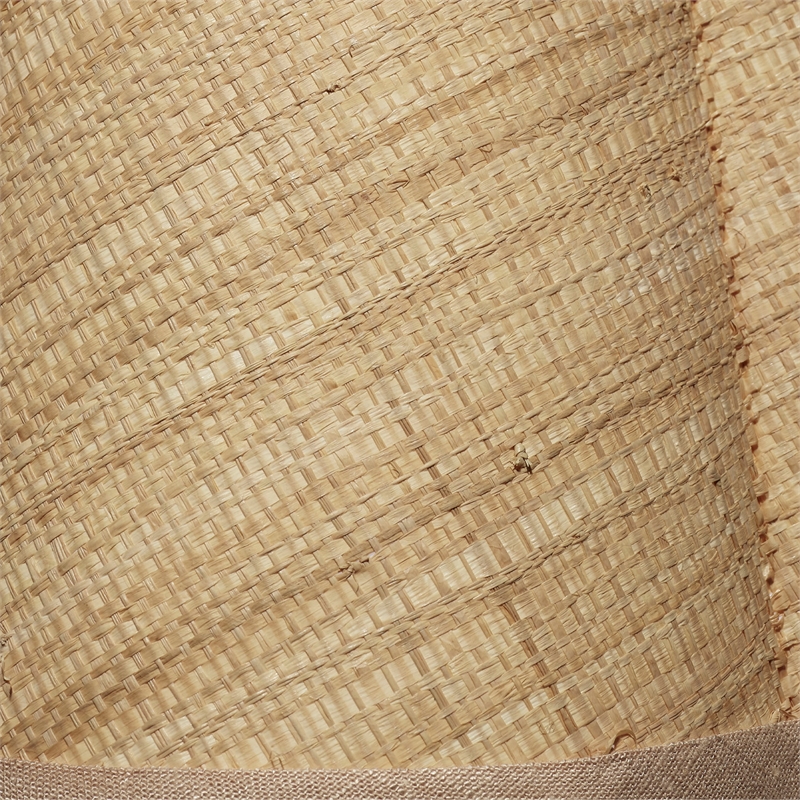 Maklaine Scalloped Natural Raffia Fabric Cone Lamp Shade in Natural