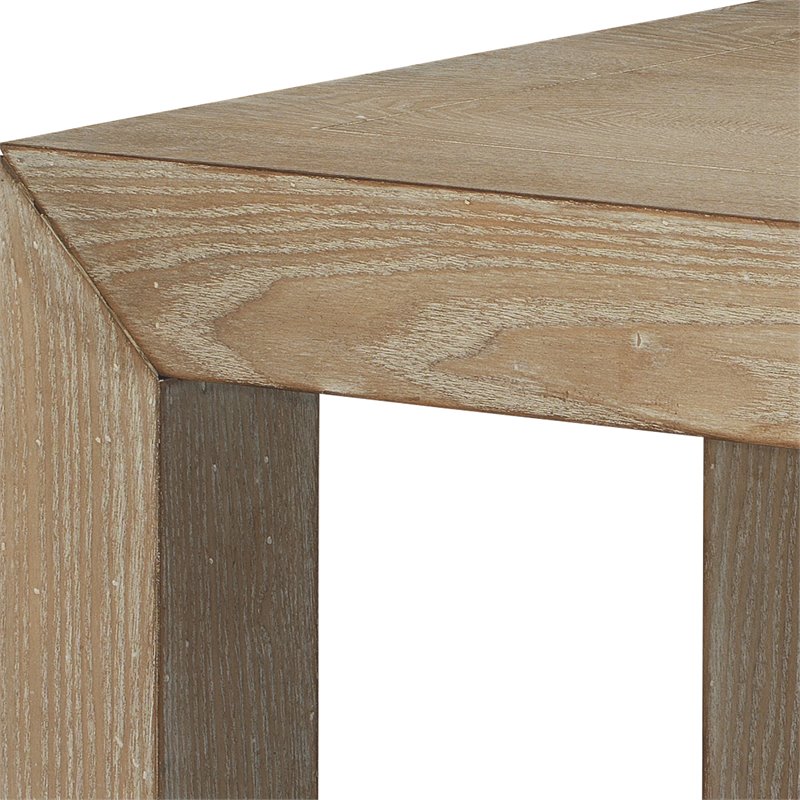 Maklaine Parsons-Style Side Table in Natural Pickled Oak Veneer