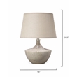 Maklaine Basketweave Ceramic Accent Table Lamp With Linen Shade in White