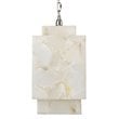 Maklaine Natural Alabaster Stone Cube Pendant Light in White