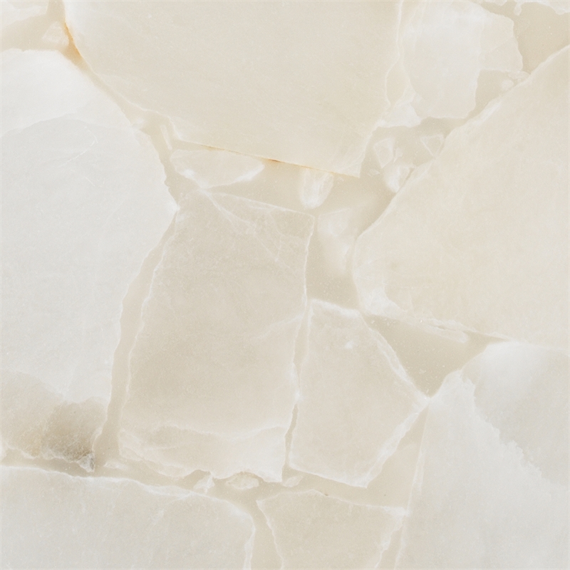 Maklaine Natural Alabaster Stone Cube Pendant Light in White
