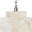 Maklaine Natural Alabaster Stone Cube Pendant Light in White