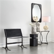 Maklaine Handcrafted Mango Wood Round Side Table in Charcoal