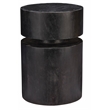 Maklaine Handcrafted Mango Wood Round Side Table in Charcoal