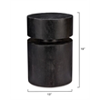 Maklaine Handcrafted Mango Wood Round Side Table in Charcoal