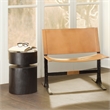 Maklaine Handcrafted Mango Wood Round Side Table in Charcoal