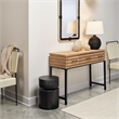 Maklaine Handcrafted Mango Wood Round Side Table in Charcoal