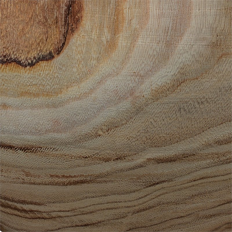 Maklaine Contemporary Hand-Carved Paulownia Wood Turned Vase in Natural