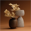 Maklaine Contemporary Textured Earthenware Decorative Vase in Brown