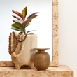 Maklaine Contemporary Textured Earthenware Decorative Vase in Brown