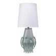Maklaine Handblown Art Glass Table Lamp With Linen Shade in Blue