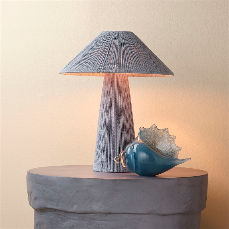 Maklaine Artisan Jute-Wrapped Table Lamp With Jute Cone Shade