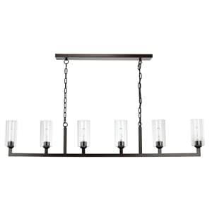 Maklaine 6-Light Steel and Glass Chandelier in Oil Rubbed Bronze