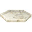Maklaine Contemporary Natural Alabaster Stone Decorative Tray in Beige