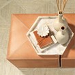 Maklaine Contemporary Natural Alabaster Stone Decorative Tray in Beige