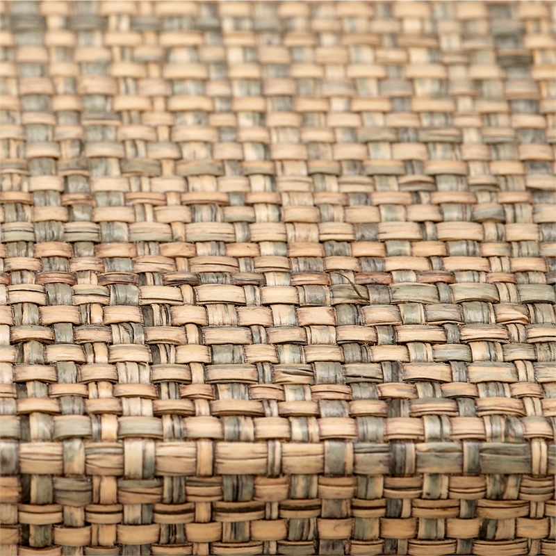 Maklaine Bone and Raffia Decorative Tray With Suede Lining in Gray