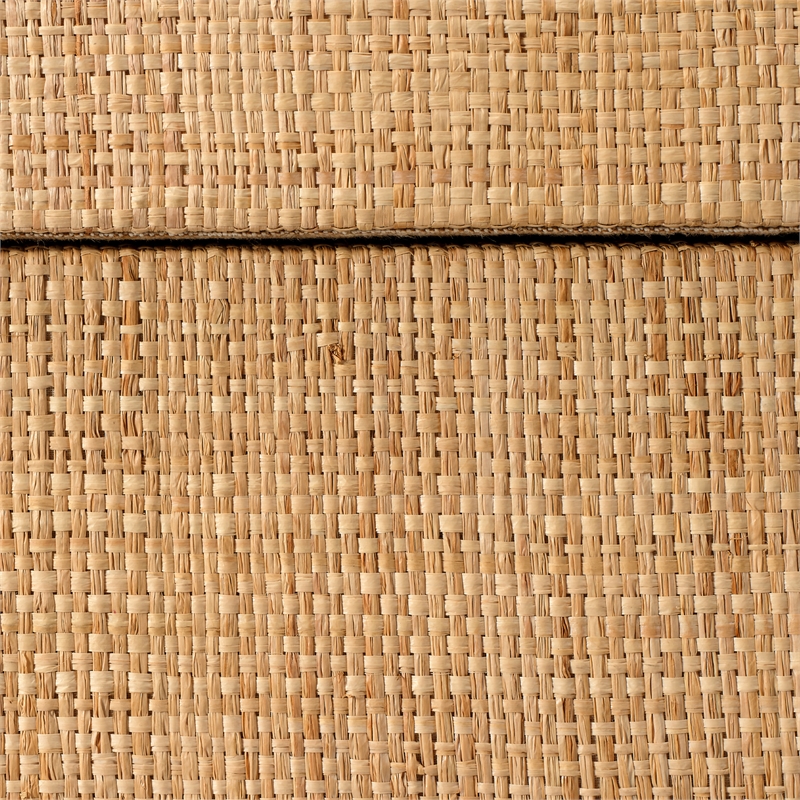 Maklaine 1-Drawer Natural Raffia Side Table With Soft Close in Natural