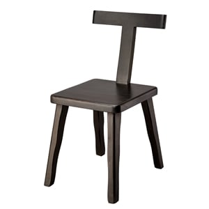 Maklaine Hand-Carved Mango Wood Dining Chair With Tapered Legs