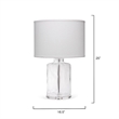 Maklaine Hammered Glass Table Lamp With Linen Shade in Clear