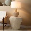 Maklaine Handwoven Rattan Table Lamp With Linen Shade and Acrylic Base