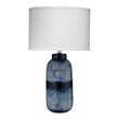 Maklaine Handglazed Indigo Ceramic Table Lamp in Blue and White