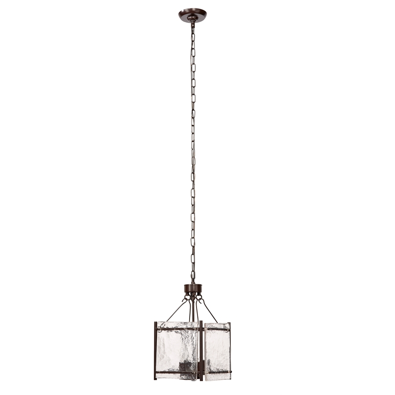 Maklaine Contemporary Oil Rubbed Bronze Metal and Glass Chandelier