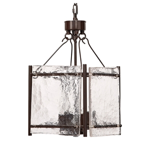 Maklaine Contemporary Oil Rubbed Bronze Metal and Glass Chandelier