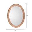 Maklaine Contemporary Natural Raffia Oval Wall Mirror With MDF Backing