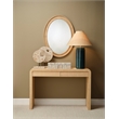 Maklaine Contemporary Natural Raffia Oval Wall Mirror With MDF Backing