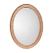Maklaine Contemporary Natural Raffia Oval Wall Mirror With MDF Backing