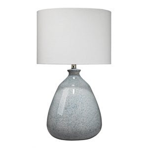Maklaine Contemporary Reactive Glaze Ceramic Table Lamp in Washed Blue