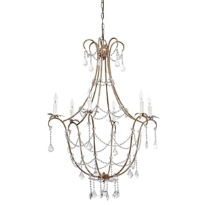 Maklaine Hand-Forged Iron and Crystal Chandelier in Champagne