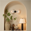 Maklaine Contemporary Natural Alabaster Wall Sconce in Bronze