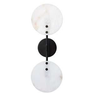 Maklaine Contemporary Natural Alabaster Wall Sconce in Bronze