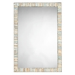 Maklaine Mother of Pearl Rectangle Wall Mirror in Multi-Color