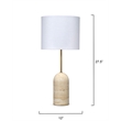 Maklaine Contemporary Hand-Carved Travertine Stone Table Lamp in Natural