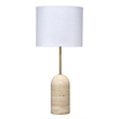 Maklaine Contemporary Hand-Carved Travertine Stone Table Lamp in Natural