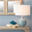 Maklaine Contemporary Blue Reactive Glaze Ceramic Table Lamp in Blue