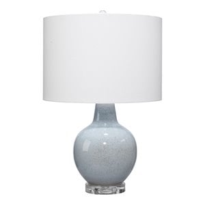 Maklaine Contemporary Blue Reactive Glaze Ceramic Table Lamp in Blue