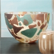 Maklaine Contemporary Hand-Blown Decorative Glass Bowl in Multi-Color